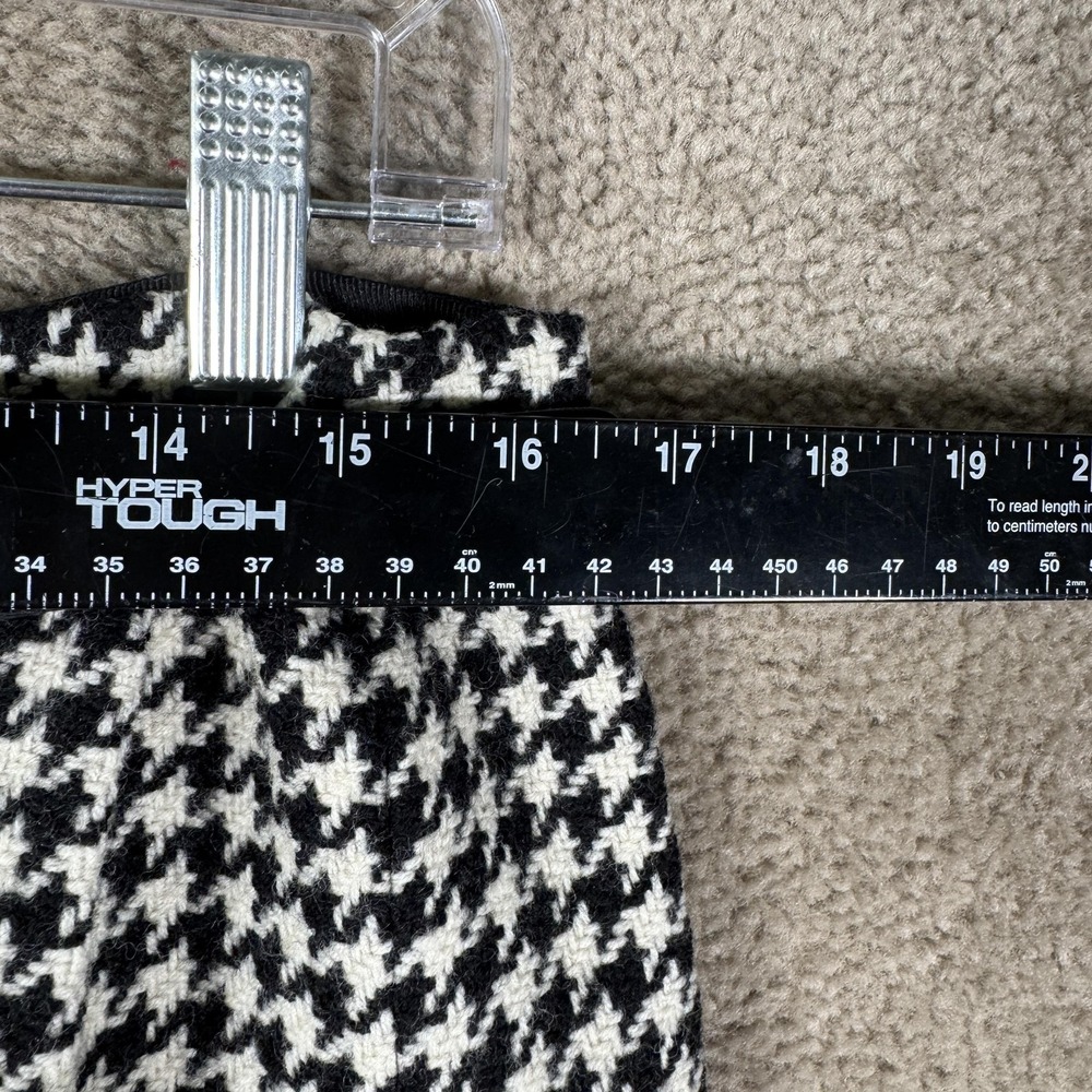 Lauren Ralph Lauren Skirt Womens 12 Black Houndstooth Wool Tweed Wrap Career - Picture 6 of 9
